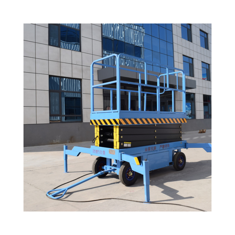 Portable 8-14m Electric Self-propelled Mobile Aerial Working Platform double Mast Vertical Lift Table