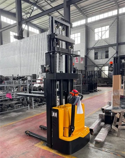 High Cost-Effective 1500kg 4500mm Full Walkie Electric Pallet Stacker with 24/80ah Battery and 1070mm Fork Length